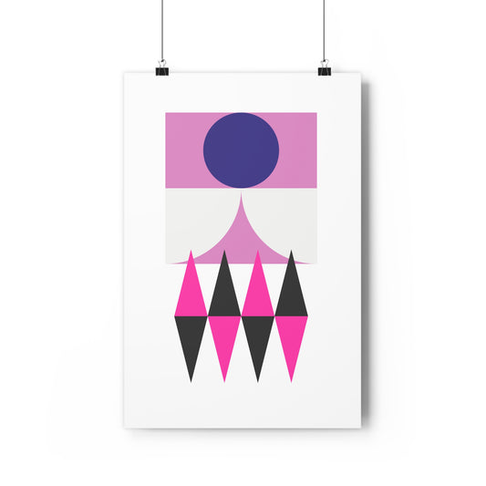 Triangle Pink Black Purple Geometric Art Print - The Mood Room By Viddy Pop Art Prints