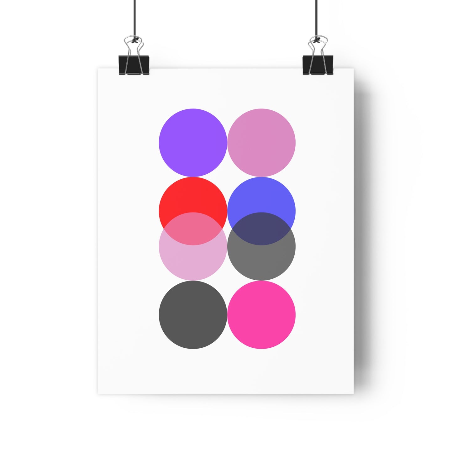 Pink Purple Black Orange Circles Geometric Art Print - The Mood Room By Viddy Pop Art Prints