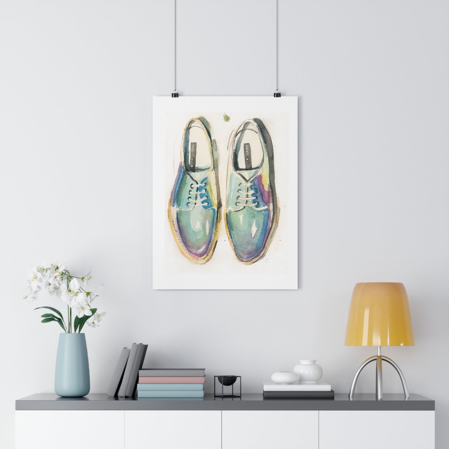 Iridescent Shoes Abstract Watercolor Art Print - The Mood Room By Viddy Pop Art Prints