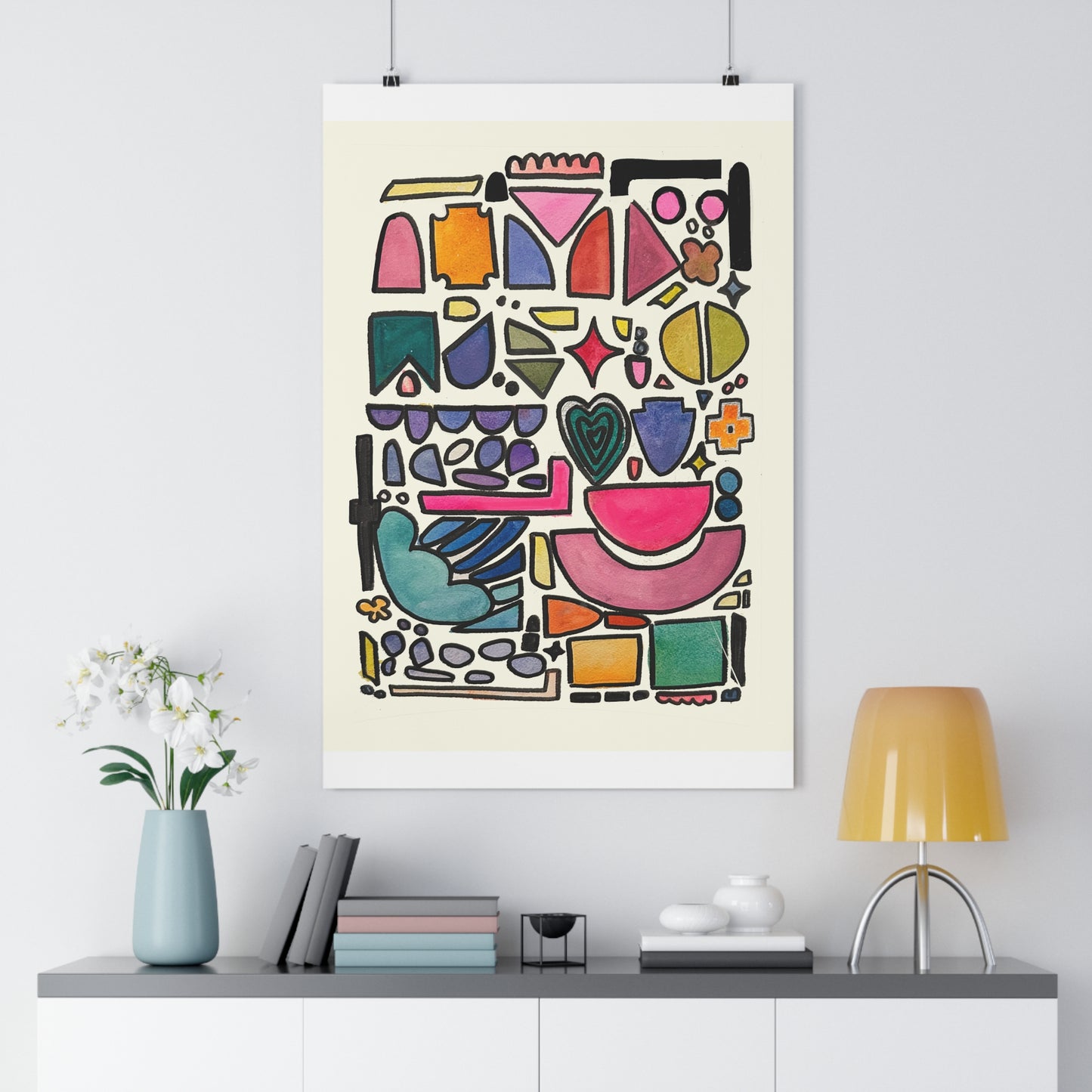 Good Shape Geometric Abstract Watercolor Art Print - The Mood Room By Viddy Pop Art Prints