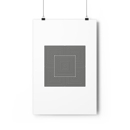 Black and White Optical Illusion Art Print - The Mood Room By Viddy Pop Art Prints