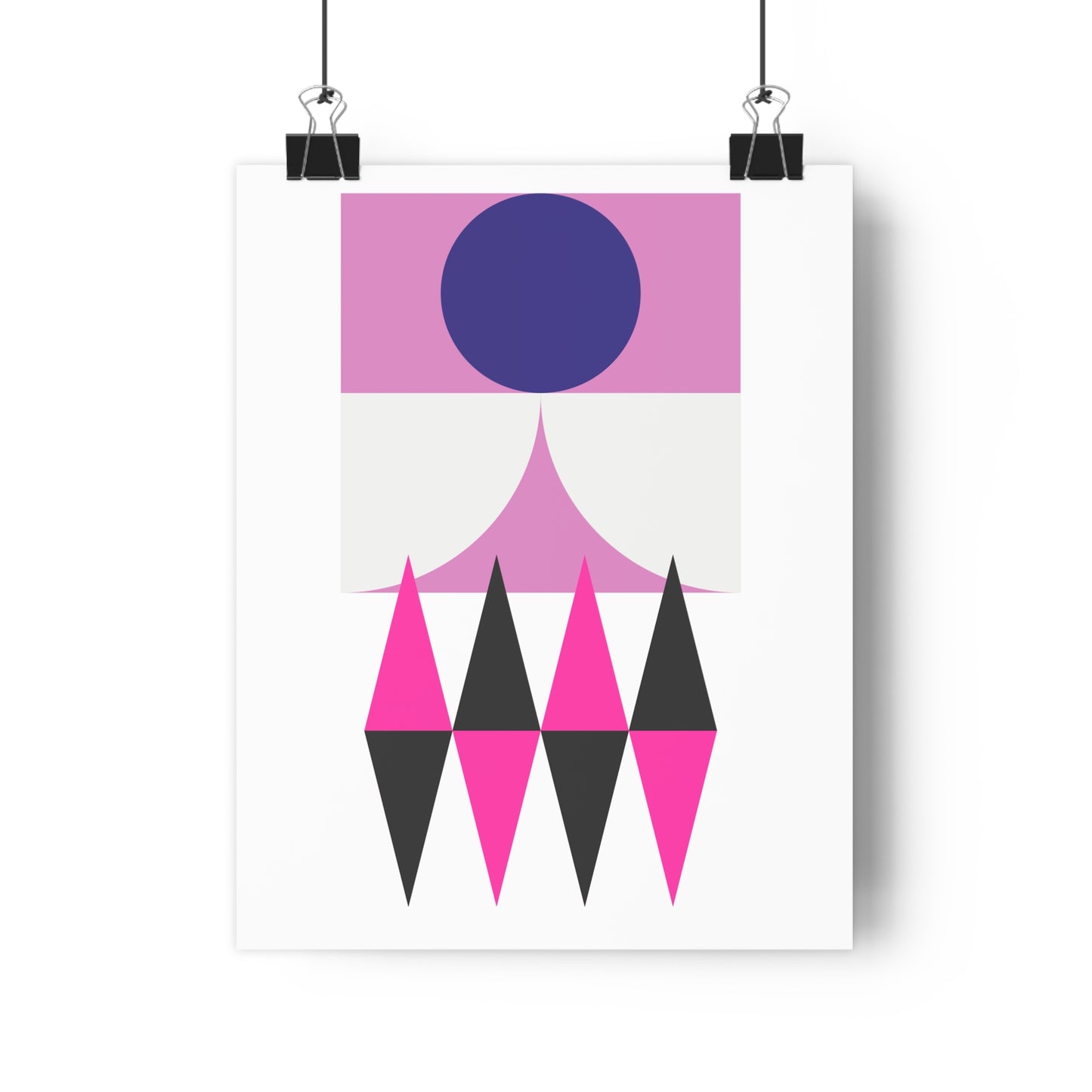 Triangle Pink Black Purple Geometric Art Print - The Mood Room By Viddy Pop Art Prints