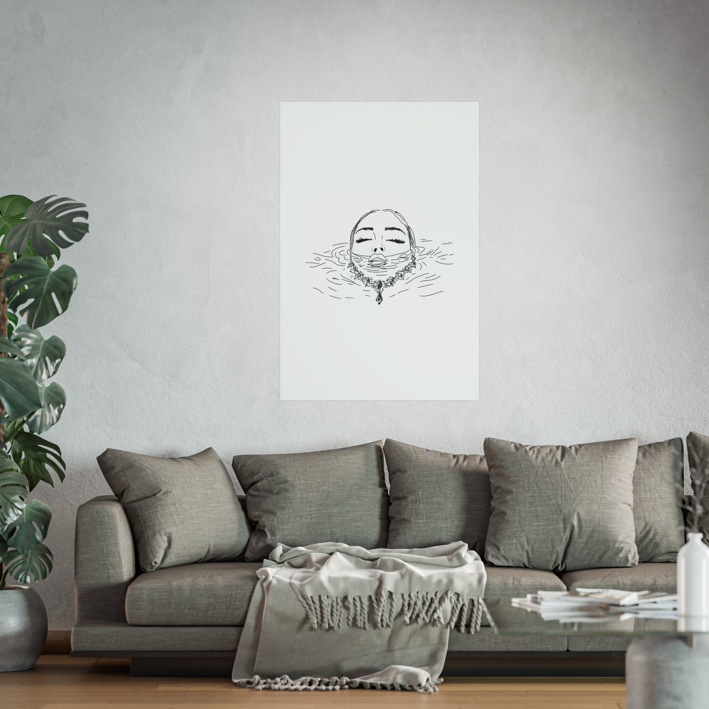 Serene Water Portrait Illustration Home Decor Art Print - The Mood Room By Viddy Pop Art Prints