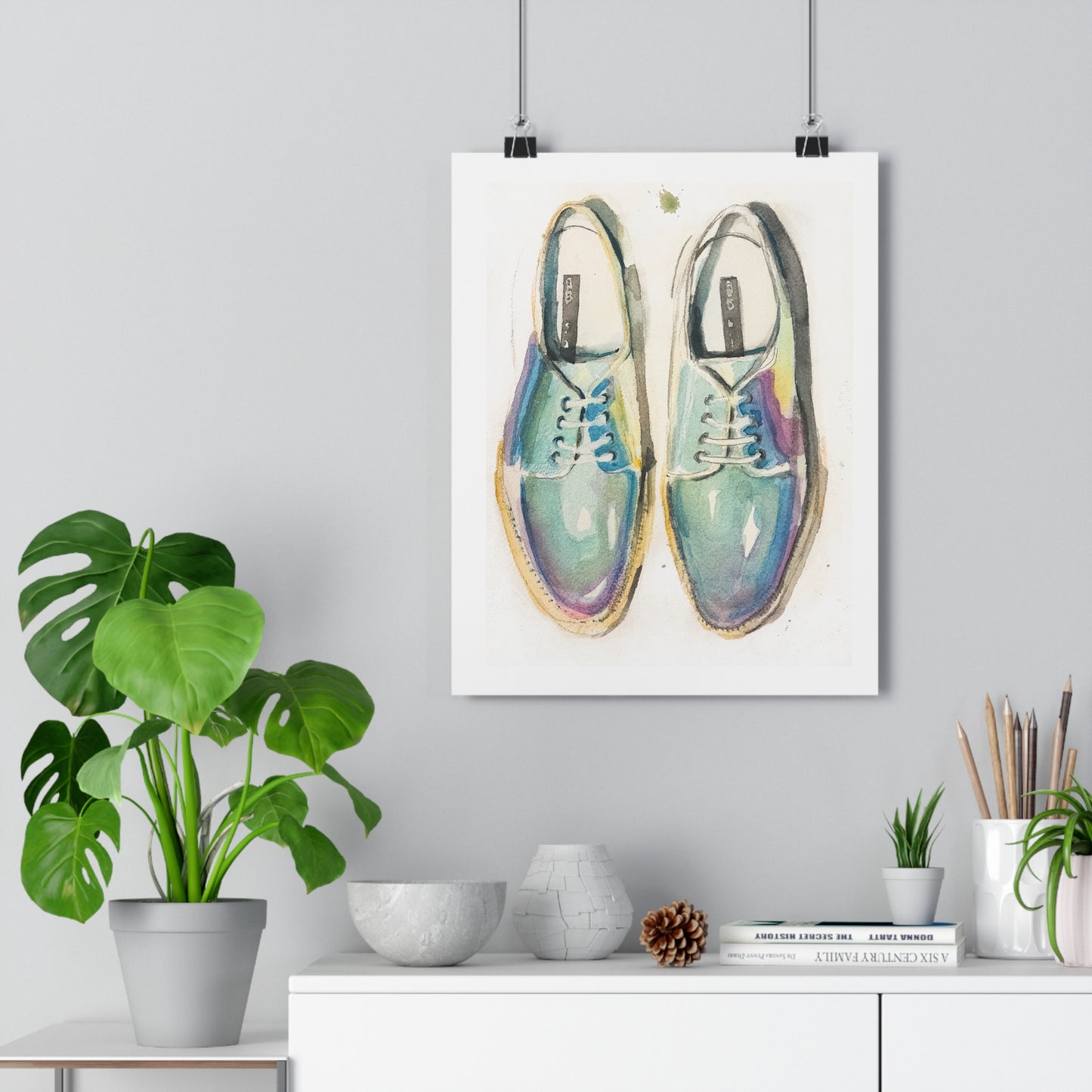 Iridescent Shoes Abstract Watercolor Art Print - The Mood Room By Viddy Pop Art Prints