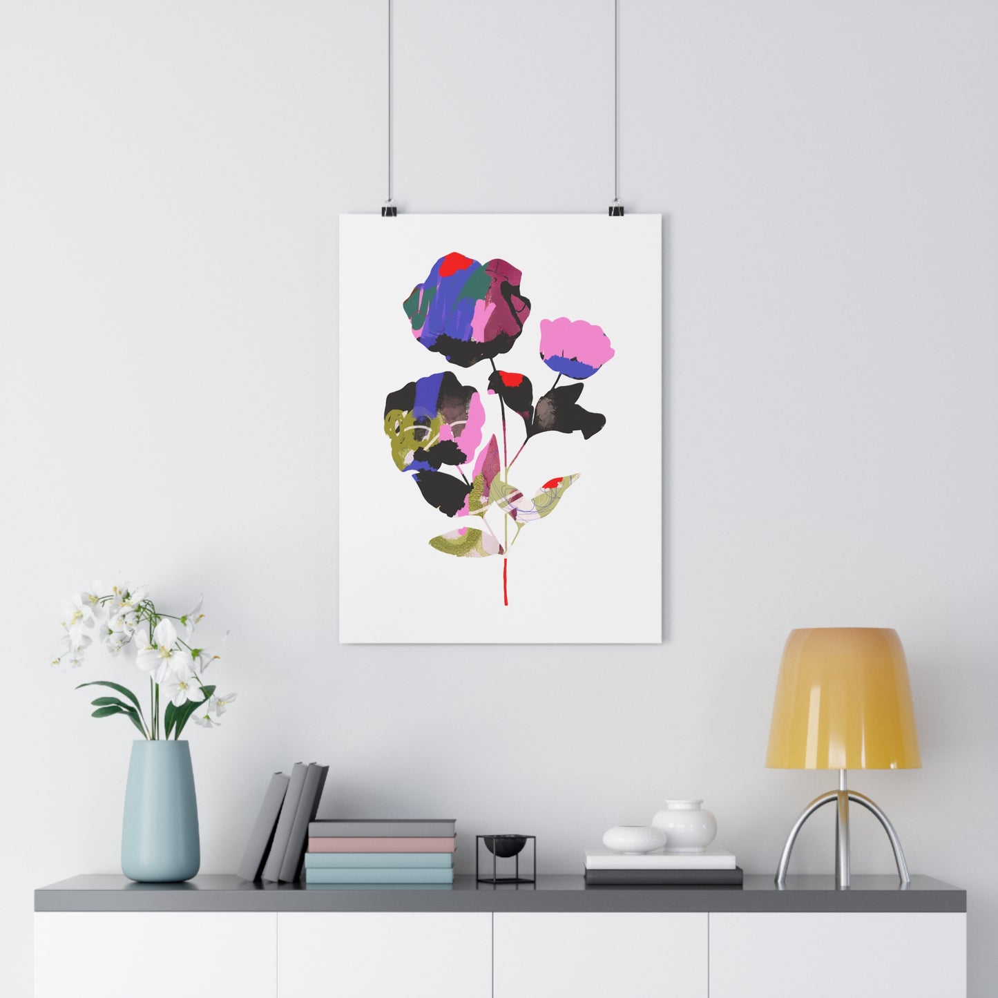 "Floral"  2 Abstract Watercolor Art Print - The Mood Room By Viddy Pop Art Prints