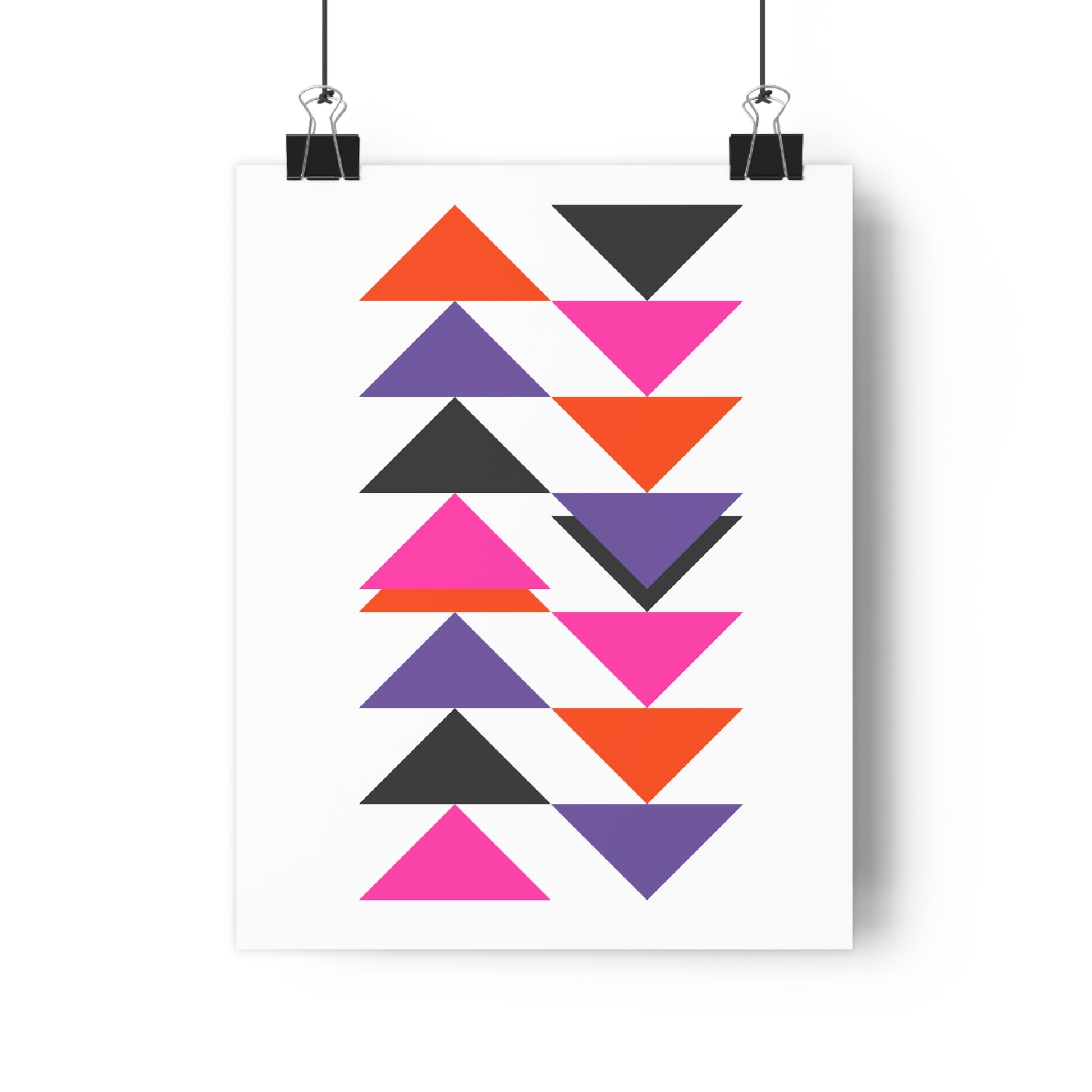 Pink Orange Black Purple Triangles Geometric Mod Shapes Art Print - The Mood Room By Viddy Pop Art Prints