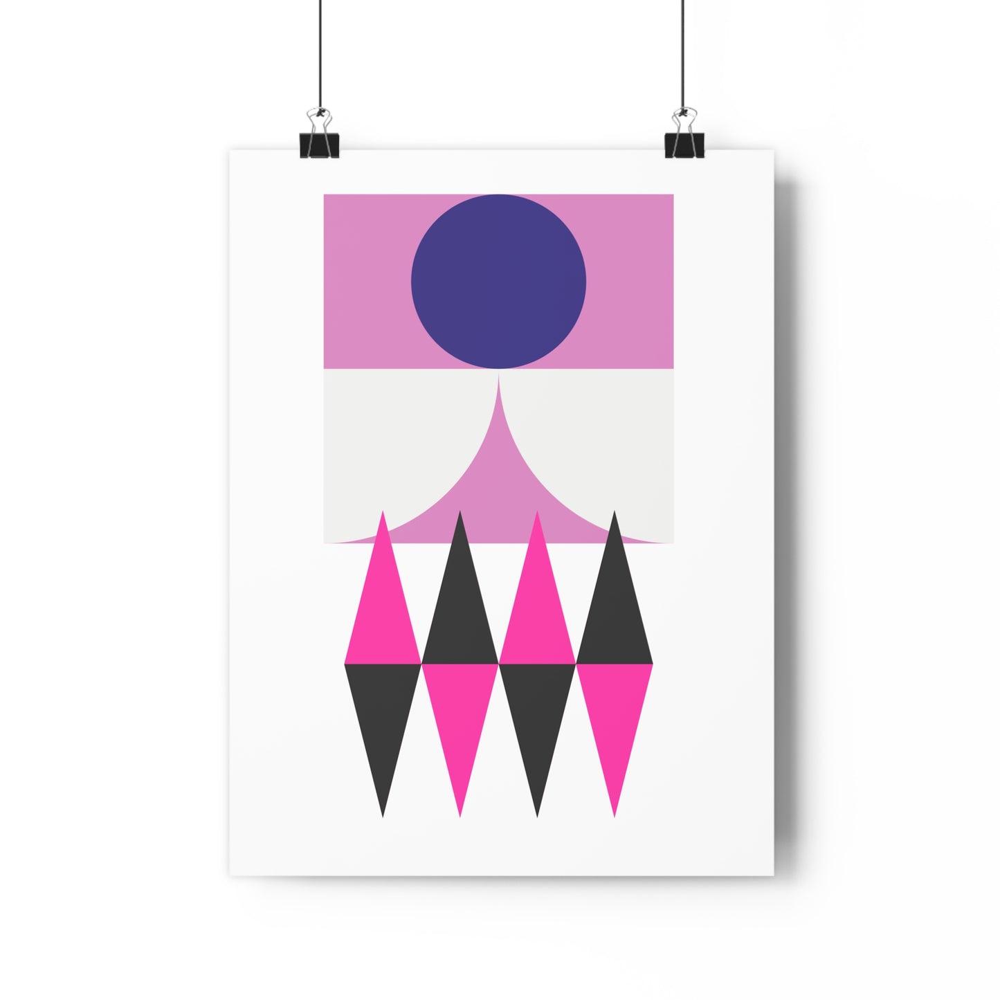 Triangle Pink Black Purple Geometric Art Print - The Mood Room By Viddy Pop Art Prints