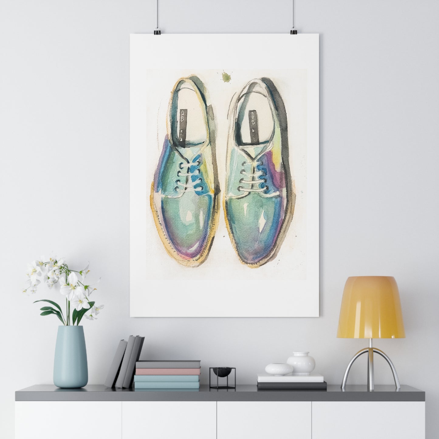 Iridescent Shoes Abstract Watercolor Art Print - The Mood Room By Viddy Pop Art Prints