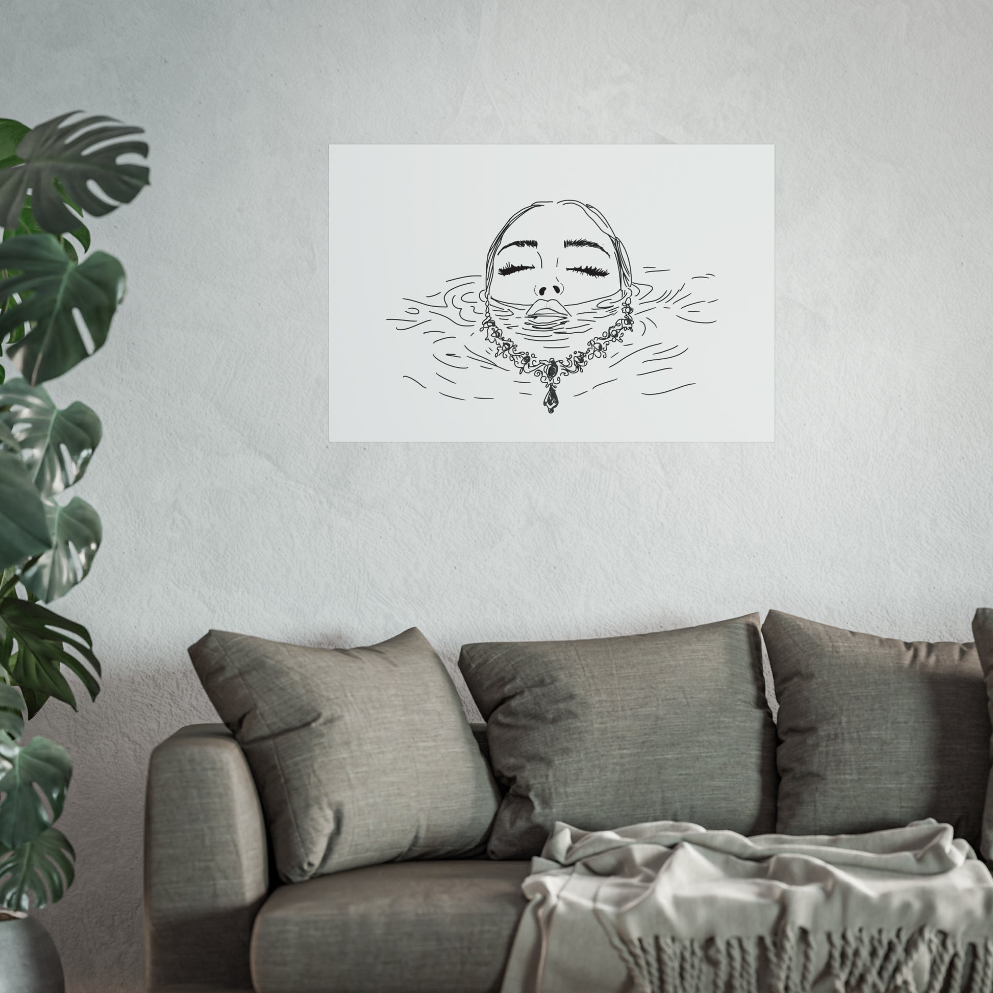 Serene Water Portrait Illustration Home Decor Art Print - The Mood Room By Viddy Pop Art Prints