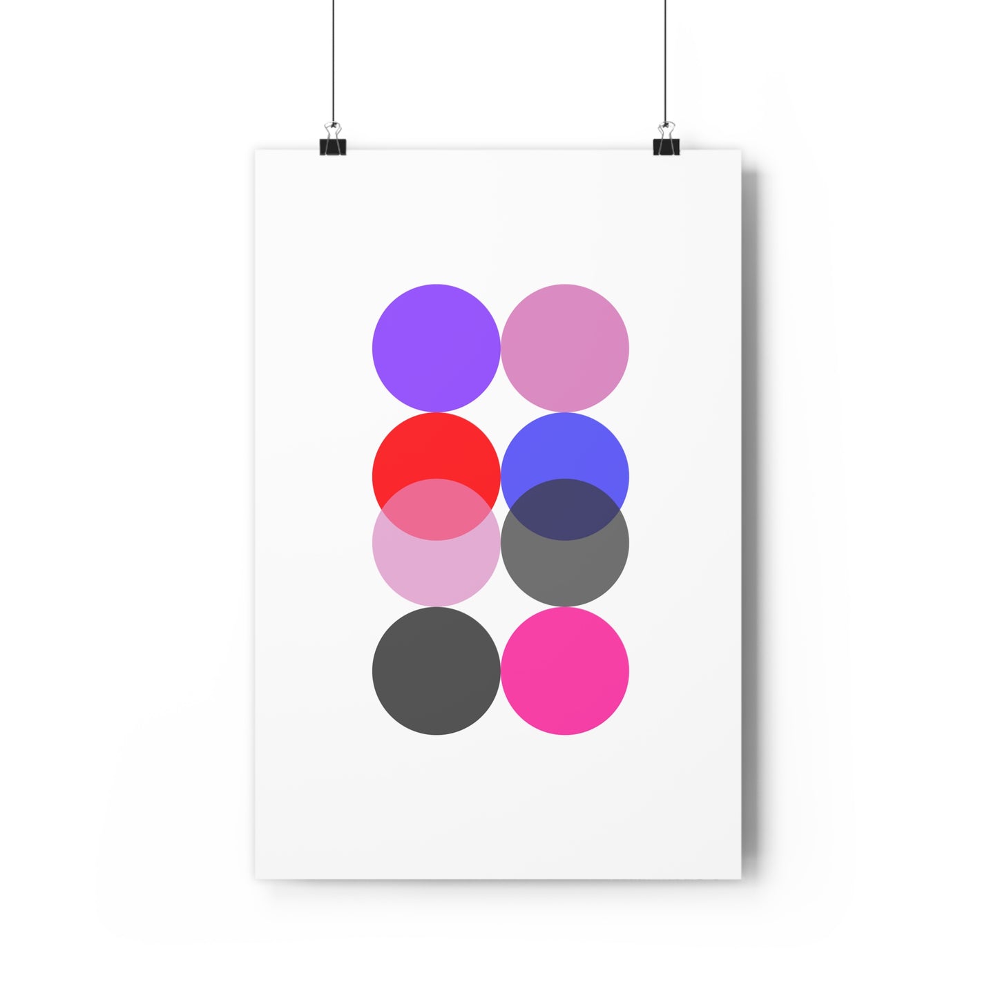 Pink Purple Black Orange Circles Geometric Art Print - The Mood Room By Viddy Pop Art Prints