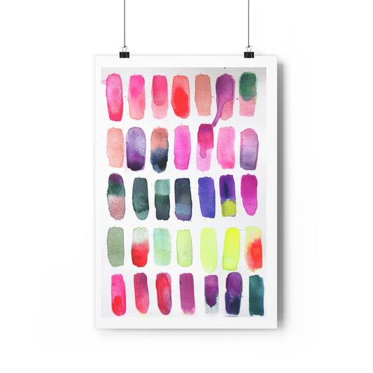 Finny Abstract Watercolor Color Swatches Art Print - The Mood Room By Viddy Pop Art Prints