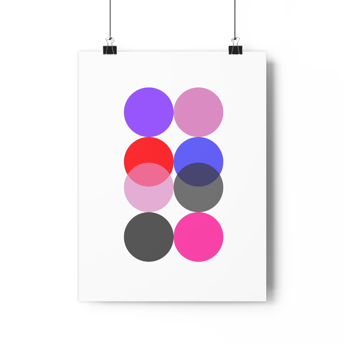 Pink Purple Black Orange Circles Geometric Art Print - The Mood Room By Viddy Pop Art Prints