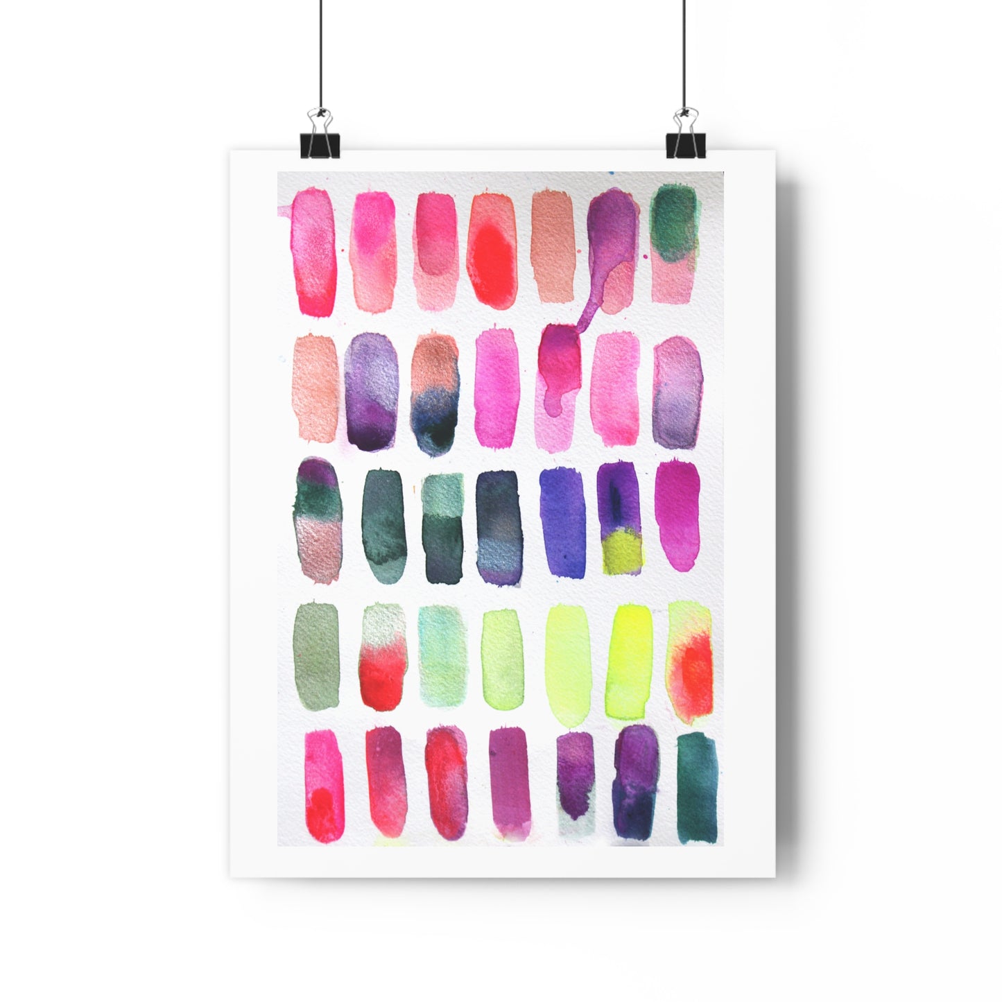 Finny Abstract Watercolor Color Swatches Art Print - The Mood Room By Viddy Pop Art Prints